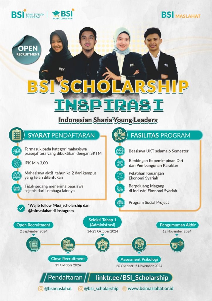 Informasi Program Beasiswa BSI Scholarship – Kemahasiswaan Unair